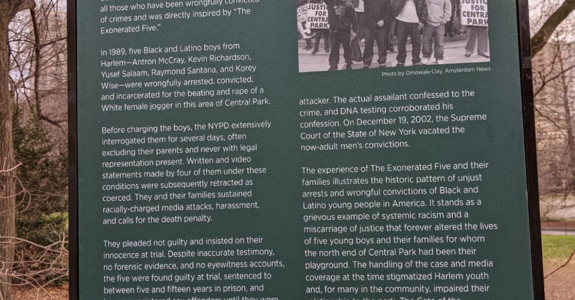 Gate of the Exonerated Is Unveiled at Central Park